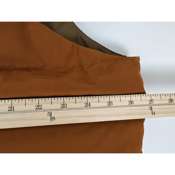 REI Cooperative Mens XXL Rust Orange Wallace Lake Down Vest Fleece Collar Puffer - Picture 7 of 8